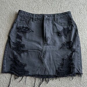 Black Jean Skirt